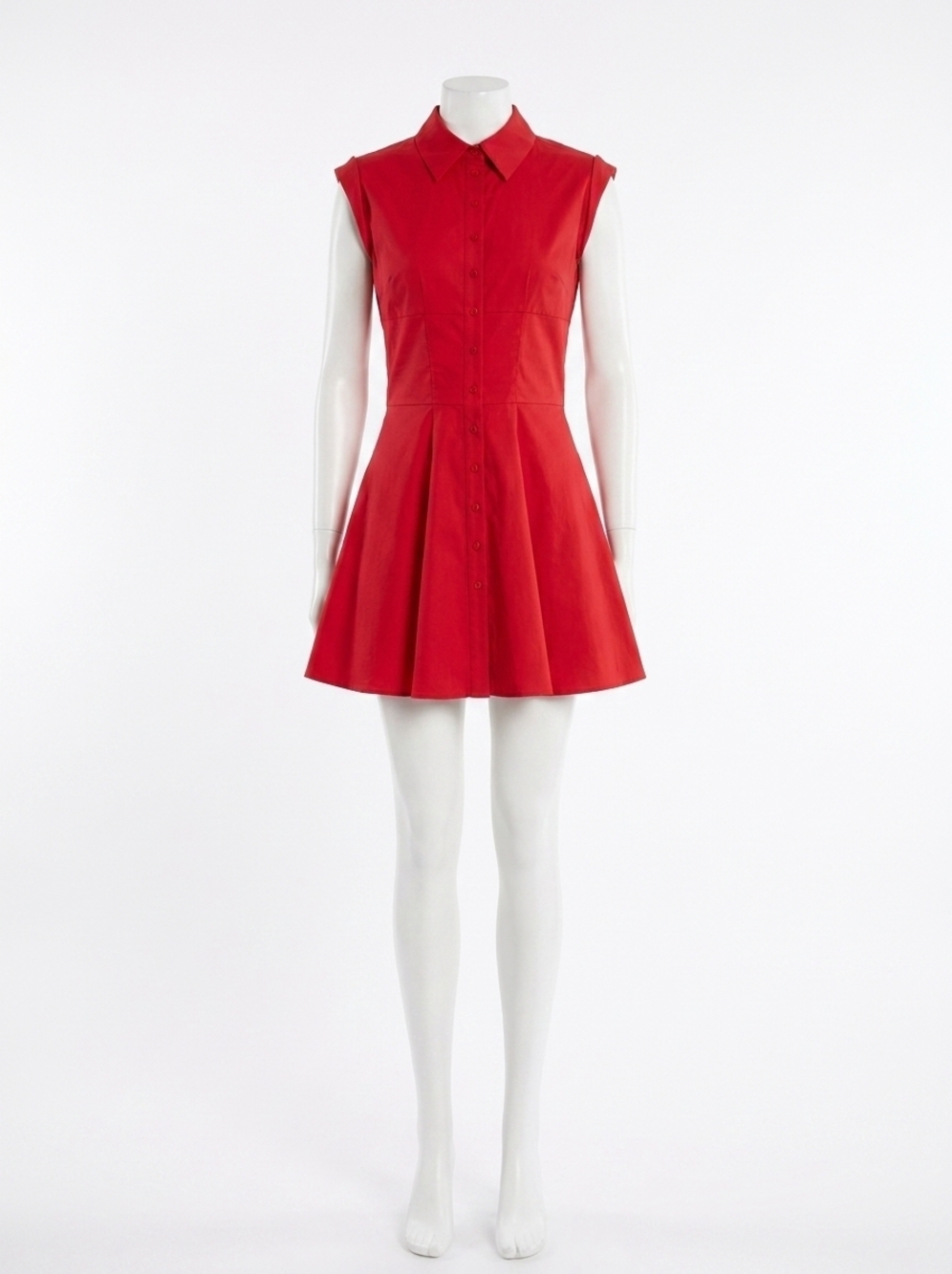 NEW ALICE + OLIVIA kim corset shirt dress in red